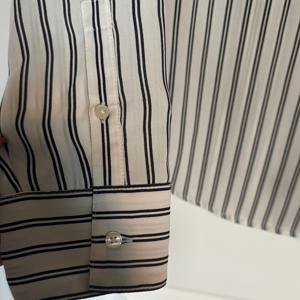 Express White and Black Striped Portofino Shirt - Picture 6 of 7